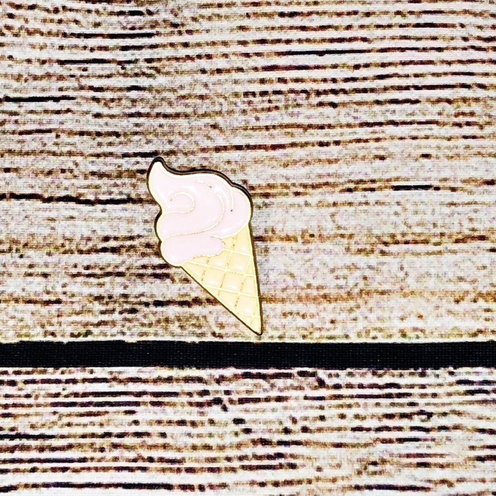 Strawberry Ice Cream Cone Enamel Pin/ Brooch Lapel